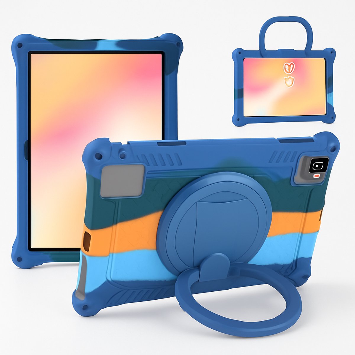 Ibenzoa ® Siliconen tablet hoes - Tablethoes - Universeel 10,1 inch - Zwart - Verdikte hoeken