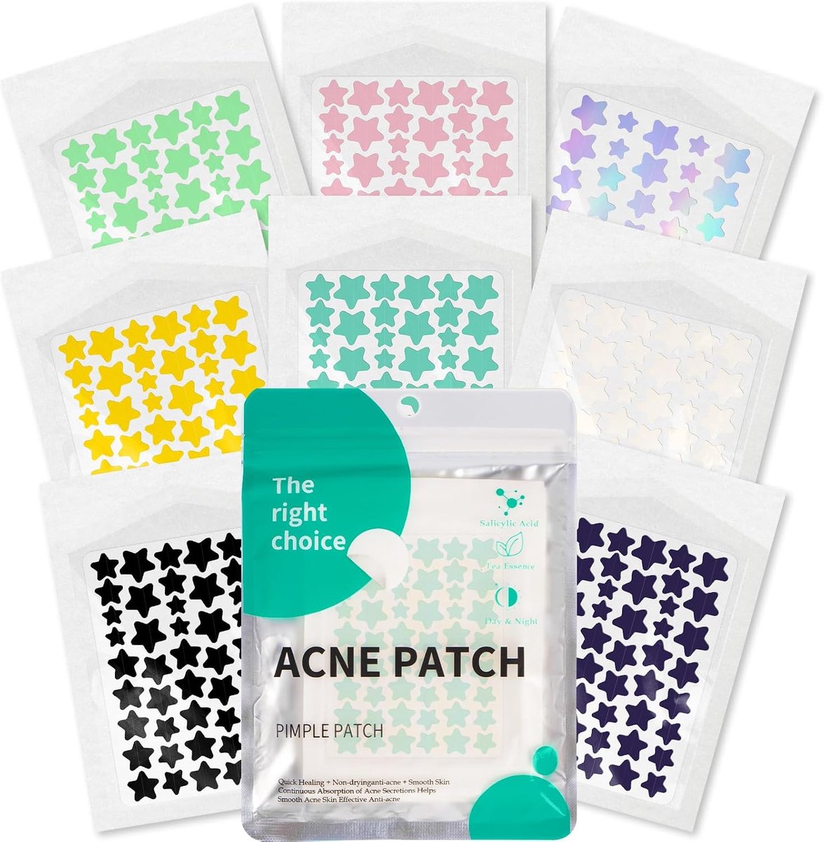 Acne plak 80 stuks, water plak met theeboom olie salicylazuur, geschikt voor dag en nacht gebruik, 2-in-1 Acne plak, Acne verwijderen, waterdicht ademhaling