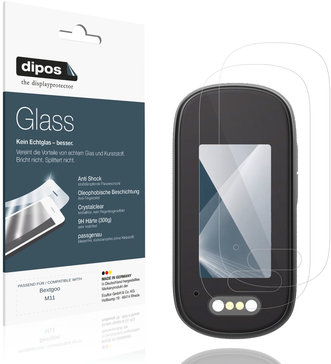 dipos – 2x Pantserfolie geschikt voor Bextgoo M11 | 9H Screenprotector