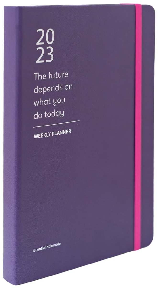 Kokonote Colour Fun Purple A5 2023-weekagenda om te bekijken - December 2022 - december 2023 - Weekplanner 2023 - ShopVlot