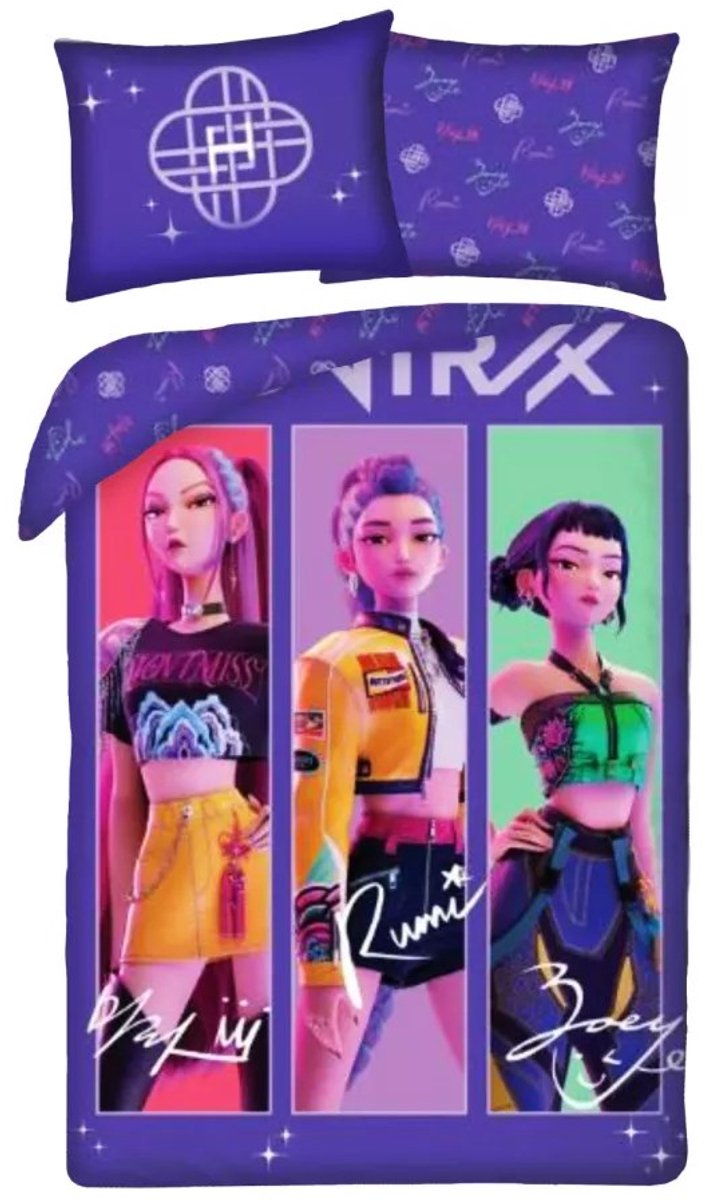 Demon Hunters dekbedovertrek K-pop Stage Queens 140 x 200 cm - 70 x 90 cm - katoen