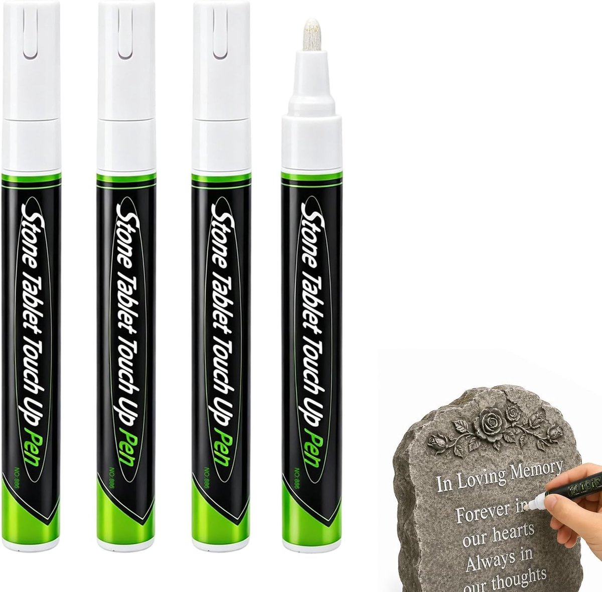 Weerbestendige schrijfstift voor grafstenen - 4 stuks, ideaal voor steenreparatie en onderhoud