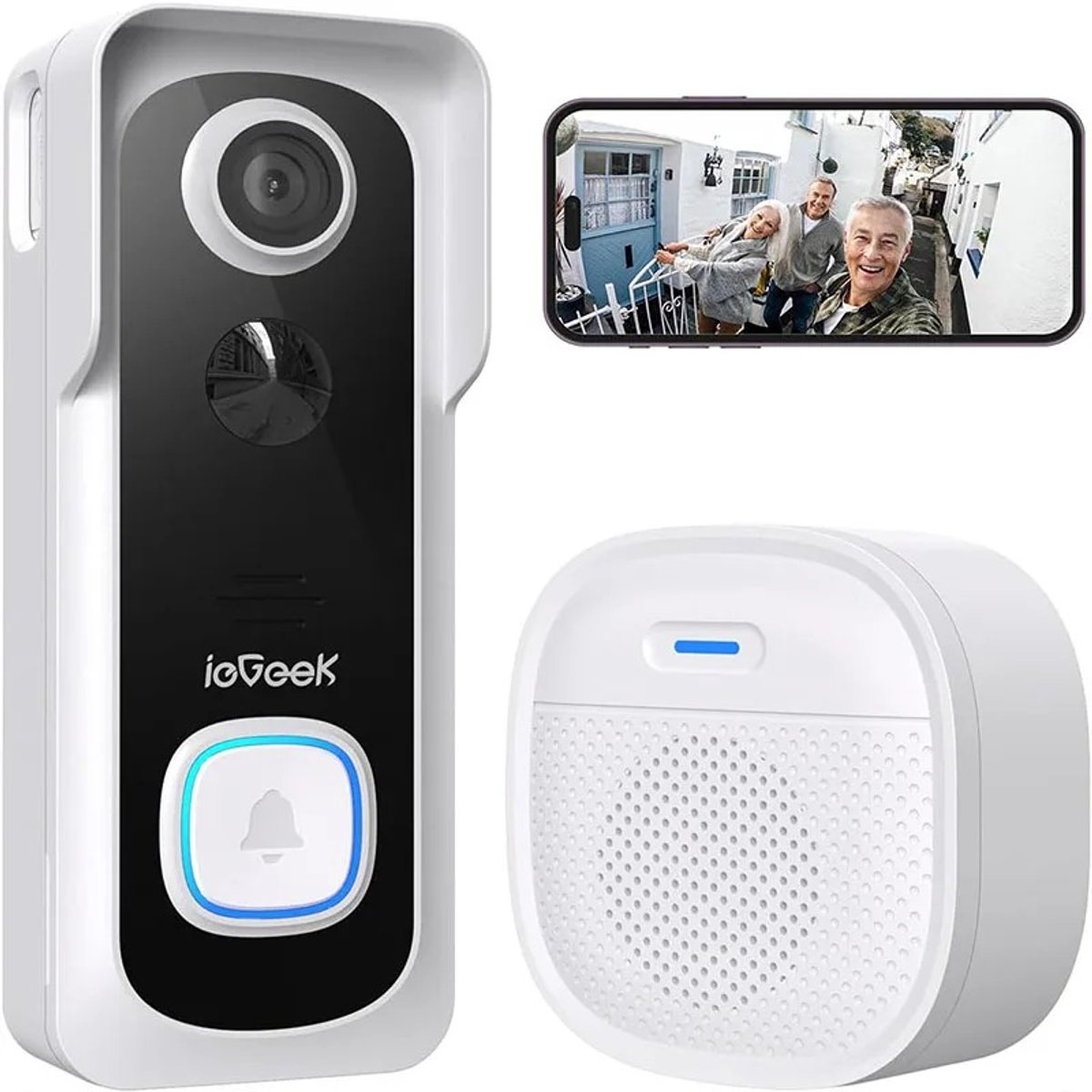 6Seven - Deurbel - Met Camera - Draadloos - 2k HD Beeld - Beveiliging - Voicemail functie - App bediening - Weersbestendig