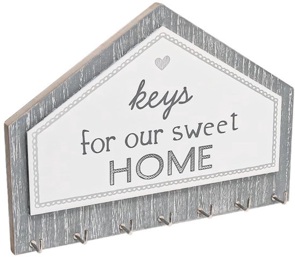 Dailygoods- Muursleutelhaak Elegante Houten Sleutelhouder - 7 Haken