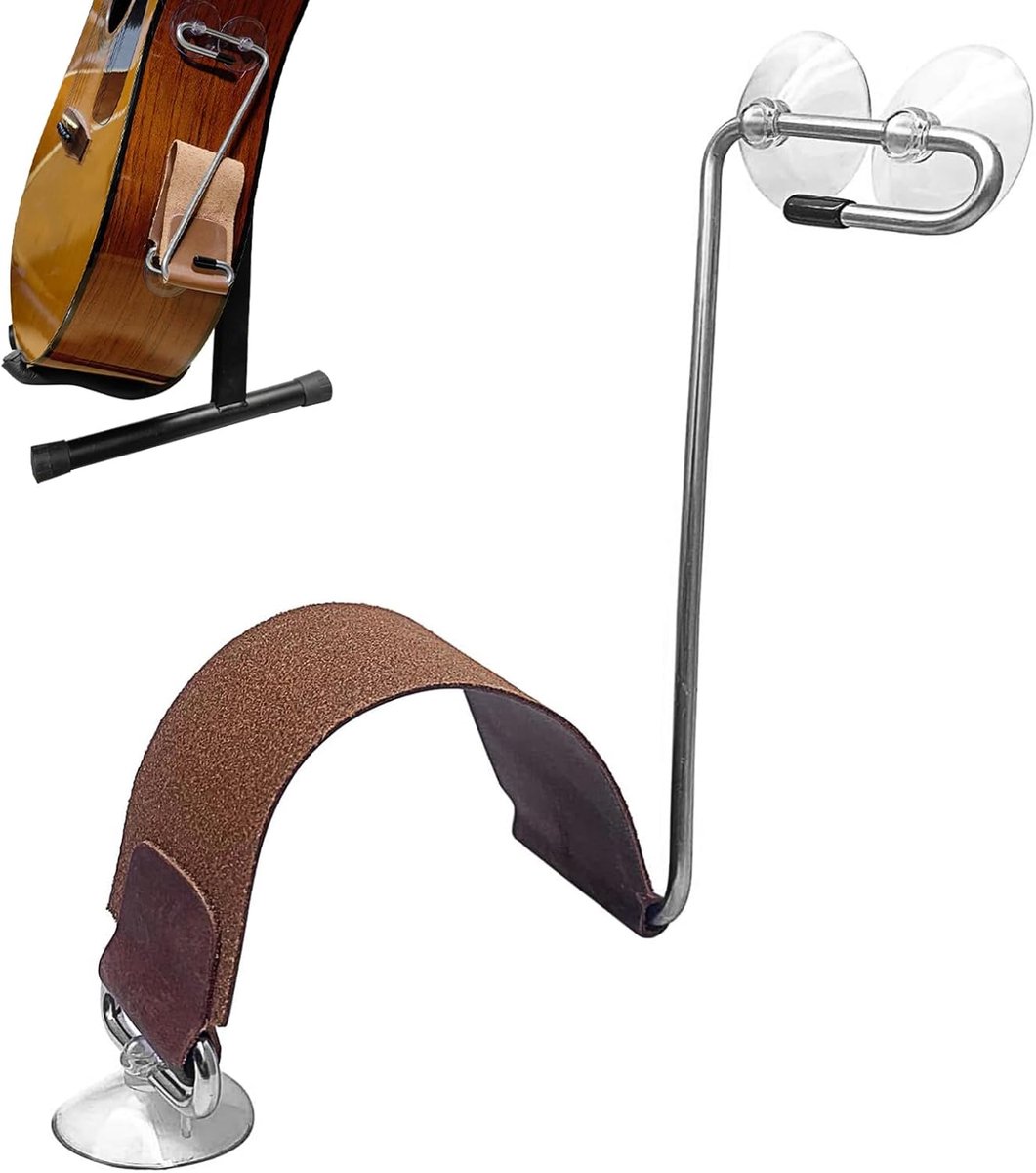 Musiin Z Shape Leather Guitar Stand, Classical Guitar Stand, Support Legs, Instrument Accessories (Brown) - ShopVlot