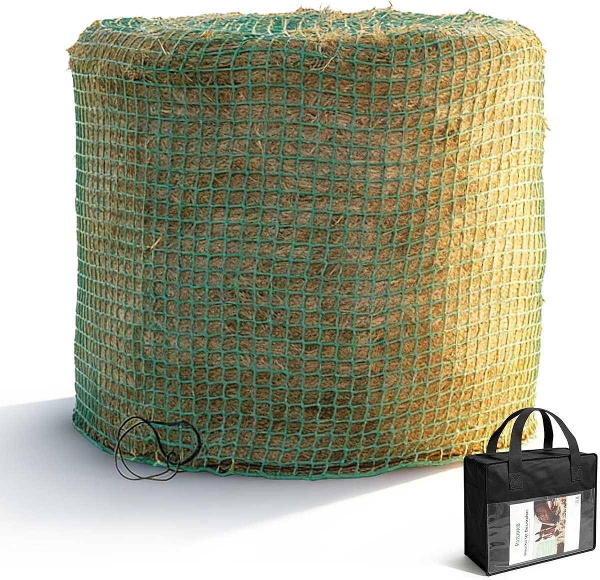 Hooinet voor ronde balen, Ø 150 cm Hoogte 150 cm Groot hooinet voor paarden Maaswijdte 5x5 cm Robuust net voor ronde balen Fijnmazig hooinet Slowfeeder-net voor het verlengen van de voertijd