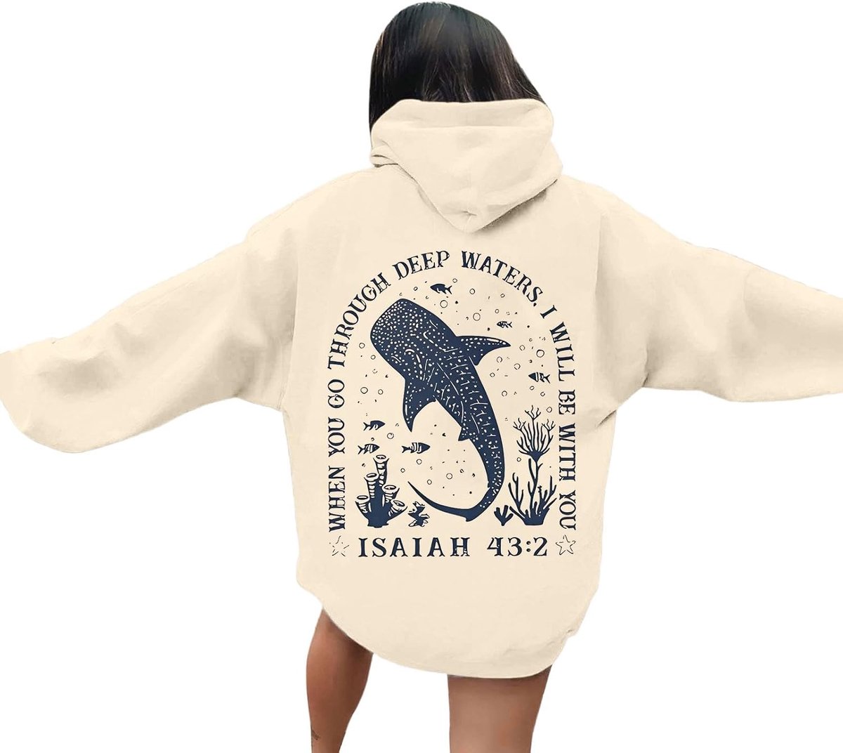 Damestrui met capuchon, oversized, katoen, gevoerd met fleece, warm, gezellig, los, zakken, casual, lange mouwen, winter, zacht, warm, A8