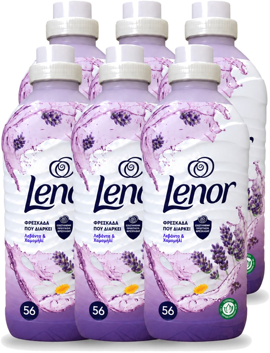 6 x Lenor – Wasverzachter – Lavender & Kamille – 56 Wasbeurten – 1176 ml - Voordeelverpakking - 6 stuks