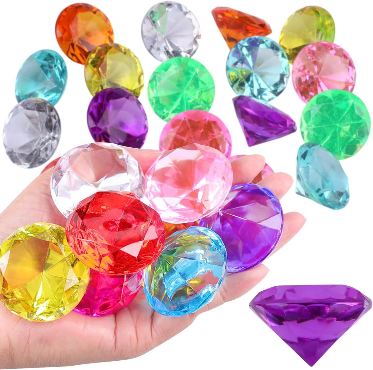 30 stuks acryl edelstenen 30 mm decoratieve edelstenen plastic diamanten voor vazen, tafeldecoratie, bruiloft