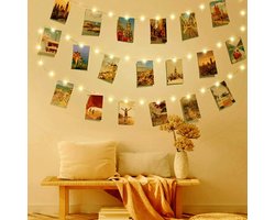 Litogo Fotolampen, 5 m, 50 leds, USB, fotolichtketting met 30 clips, decoratieve ledlampen voor kamer, led-lichtketting, foto, decoratieve verlichting voor binnen, voor bruiloft, verjaardag, jubileum