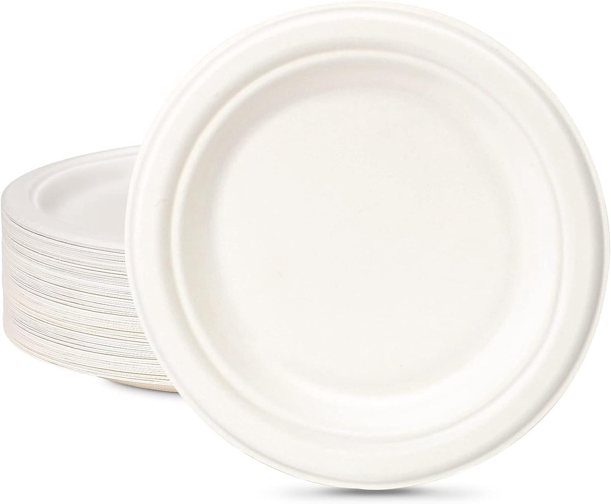 200 stuks, kartonnen borden, 18 cm, wit, rond, wegwerpservies, groot, wegwerp servies, feestborden, wegwerpservies, papieren borden, bruiloft