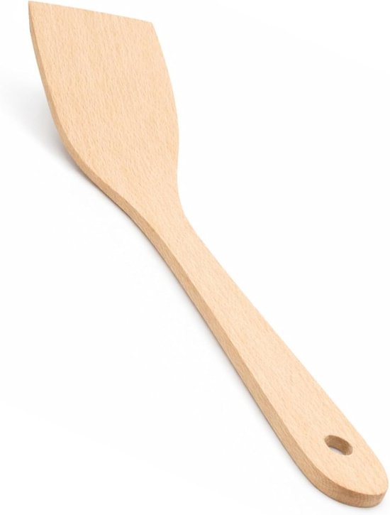 World - Houten spatel 31 x 7 cm – Natuurlijke houten keukenspatel met ergonomische handgreep — afbeelding 4