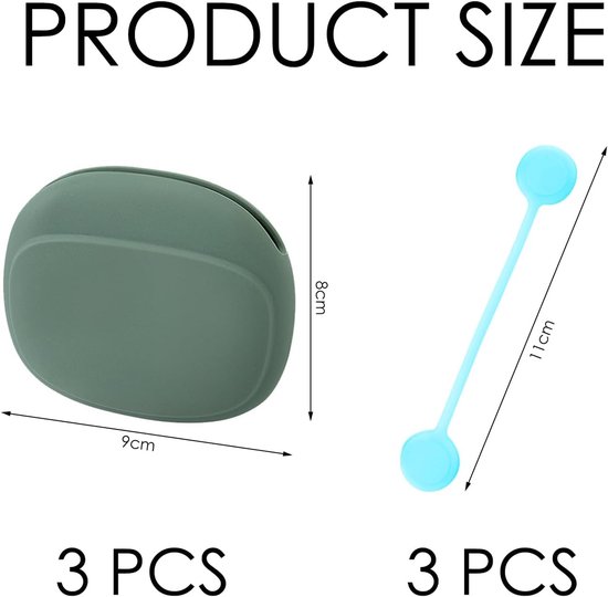 3 Oortelefoonopslagzakken En 3 Oortelefoonkabelverzamelaars, Mini Siliconen Oortelefoondoos, Eenvoudige Draagbare Opbergdoos, Magnetische Gegevenskabelorganisator. — afbeelding 2
