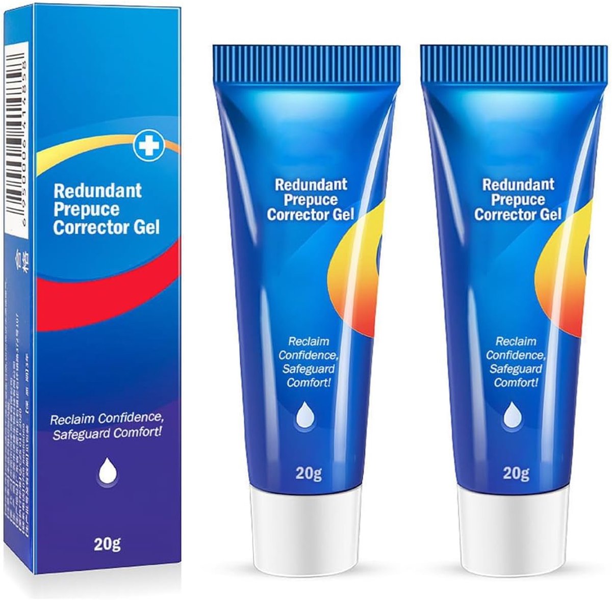 2 stuks correctiegels voor de voorhuid, gel voor phimose met natuurlijke ingrediënten, hydrateert de huid en hydrateert, werkt snel en zacht