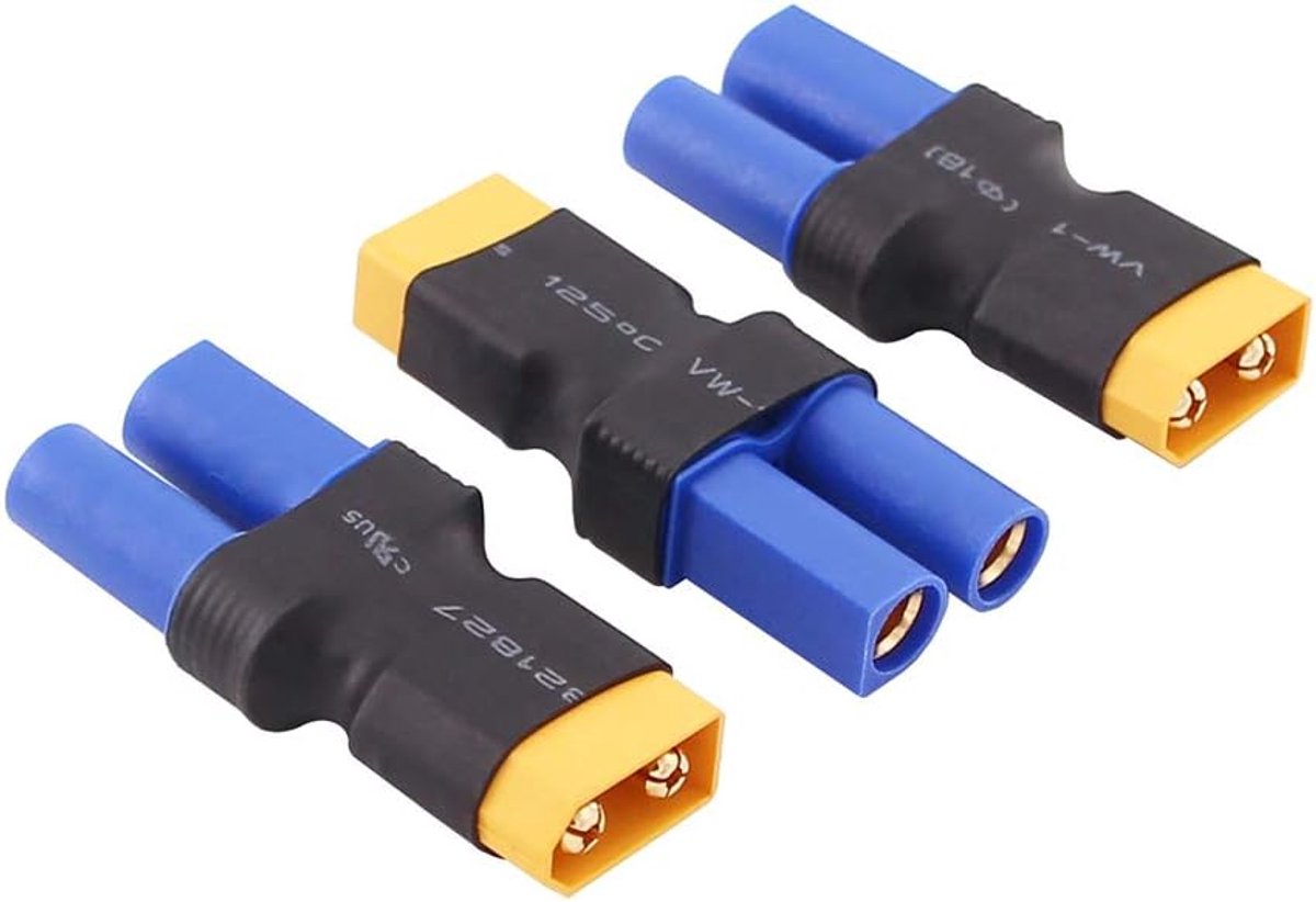 3pcs Male XT60 to Female EC5 Losi Connector Adapter for Turnigy 8ight SCT LiPo(C77-3)