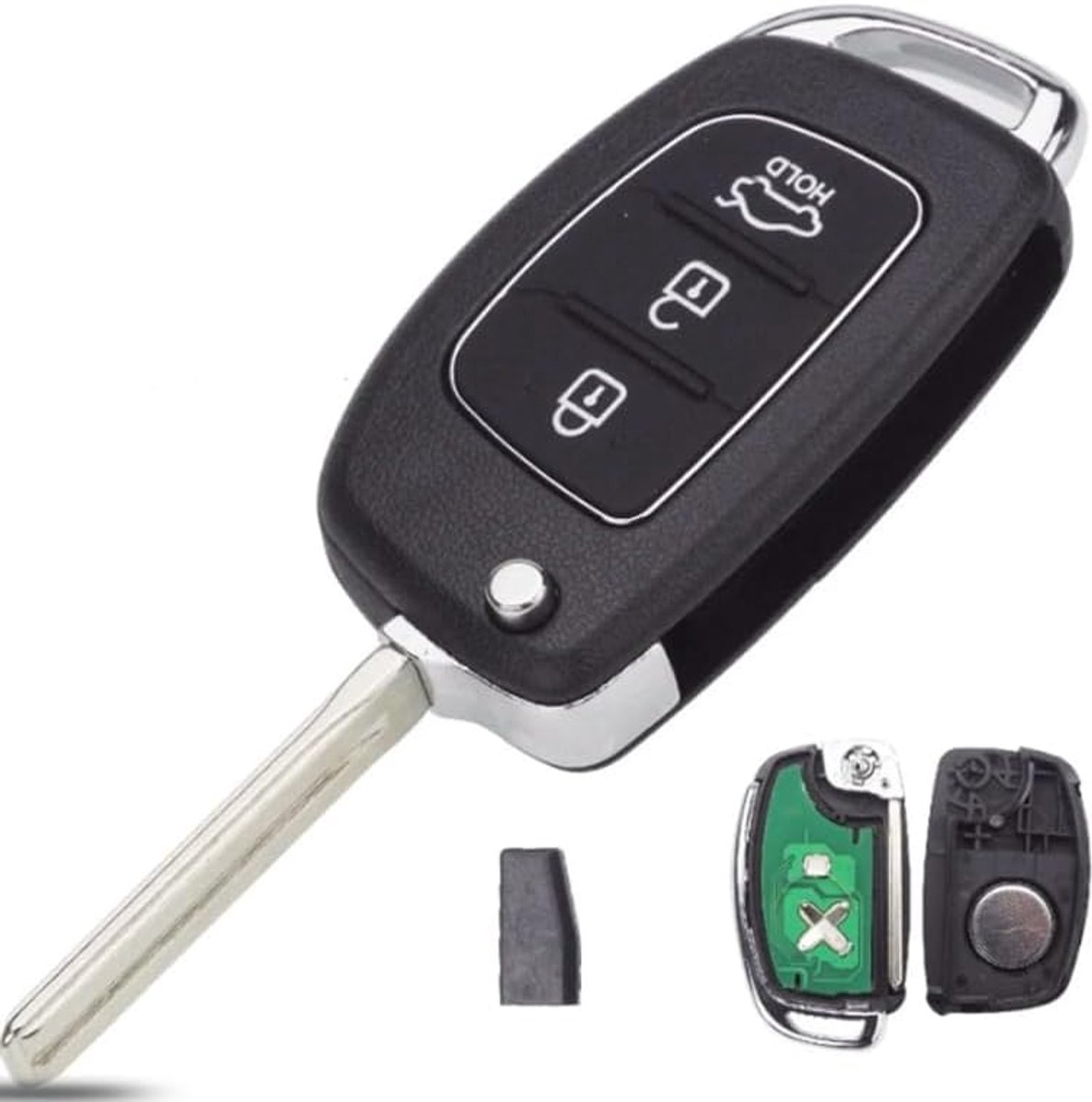 Afstandsbediening met klapmechanisme voor autosleutel 433 MHz ID46-chip voor Hyundai IX35, IX25, IX45, Santa Fe, TOY40 Blade Fob met 3 toetsen
