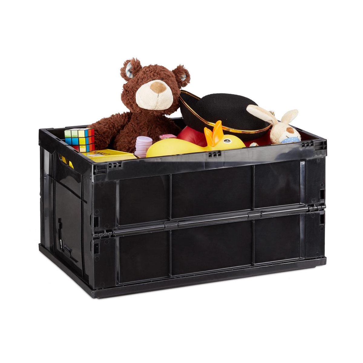 vouwkrat - 60 l - stabiel - stapelbaar - kunststof - 31,5 x 58,5 x 40 cm - grijs