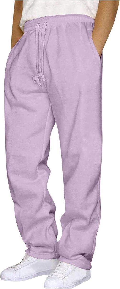 Cargobroek voor heren, recht, joggingbroek, linnen, canvas, slim, taps toelopend, stretch, licht, trekkoord, rekbaar, effen, lente, wandelen, A46
