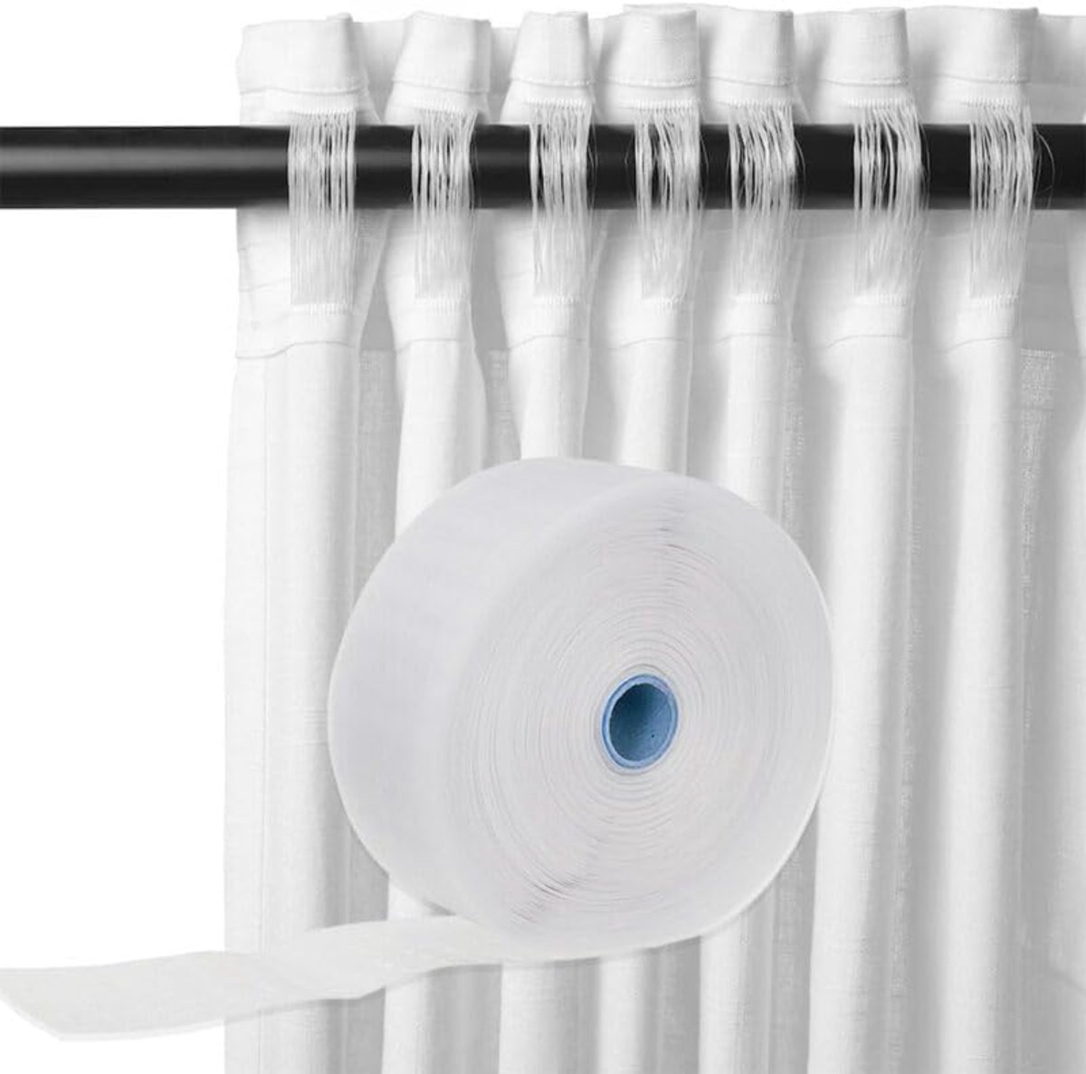 Golfband voor gordijnroede, transparante golfband voor stangen, linten voor gordijnzoom, met nylondraden, gordijnen met band, 5 m