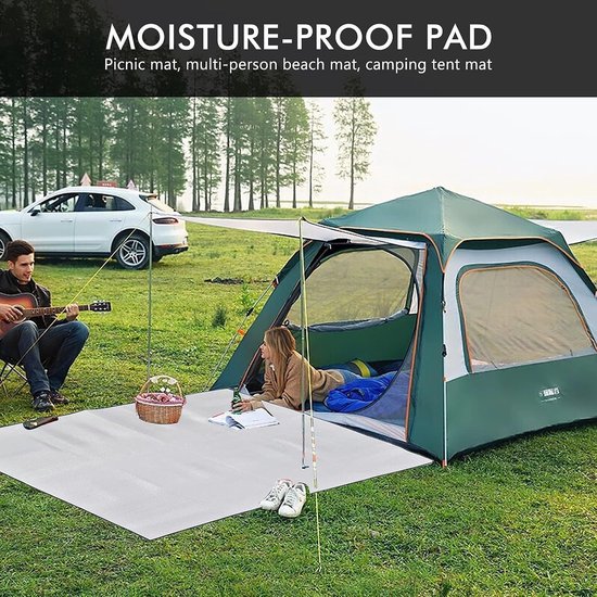 Isolatiemat van aluminiumfolie, 200 x 150 cm, schuimmat, vloermat, slaapmat, tentmat, thermomat, warmte-isolerend, opvouwbaar, compact, licht, voor camping, yoga, sport — afbeelding 2