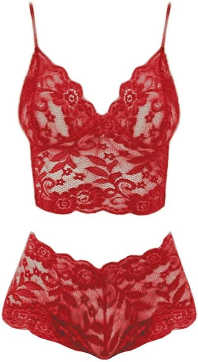 Lingeriesets dames Dames Lingerie Kanten Beha Slips Set Sexy Nachtkleding Verleiding Ondergoed Perspectief Lingerie Dames Nachtkleding