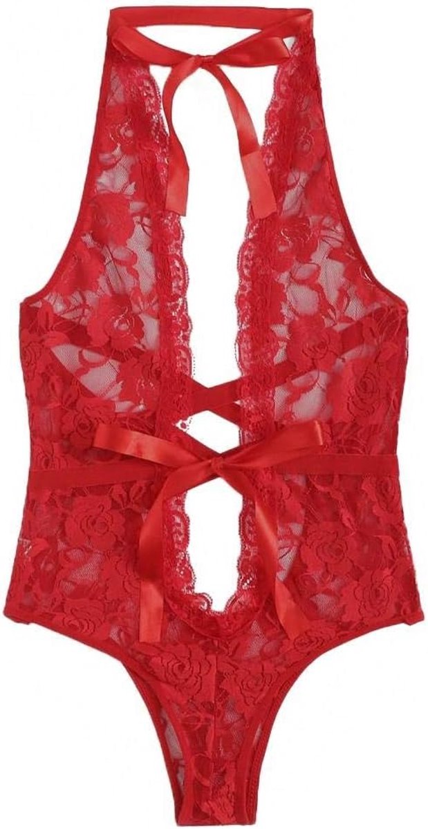 Dameskostuums Vrouwen Sexy Lingerie Chemise Ondergoed Erotische Jurk Strik Lint Backless Nachtkleding