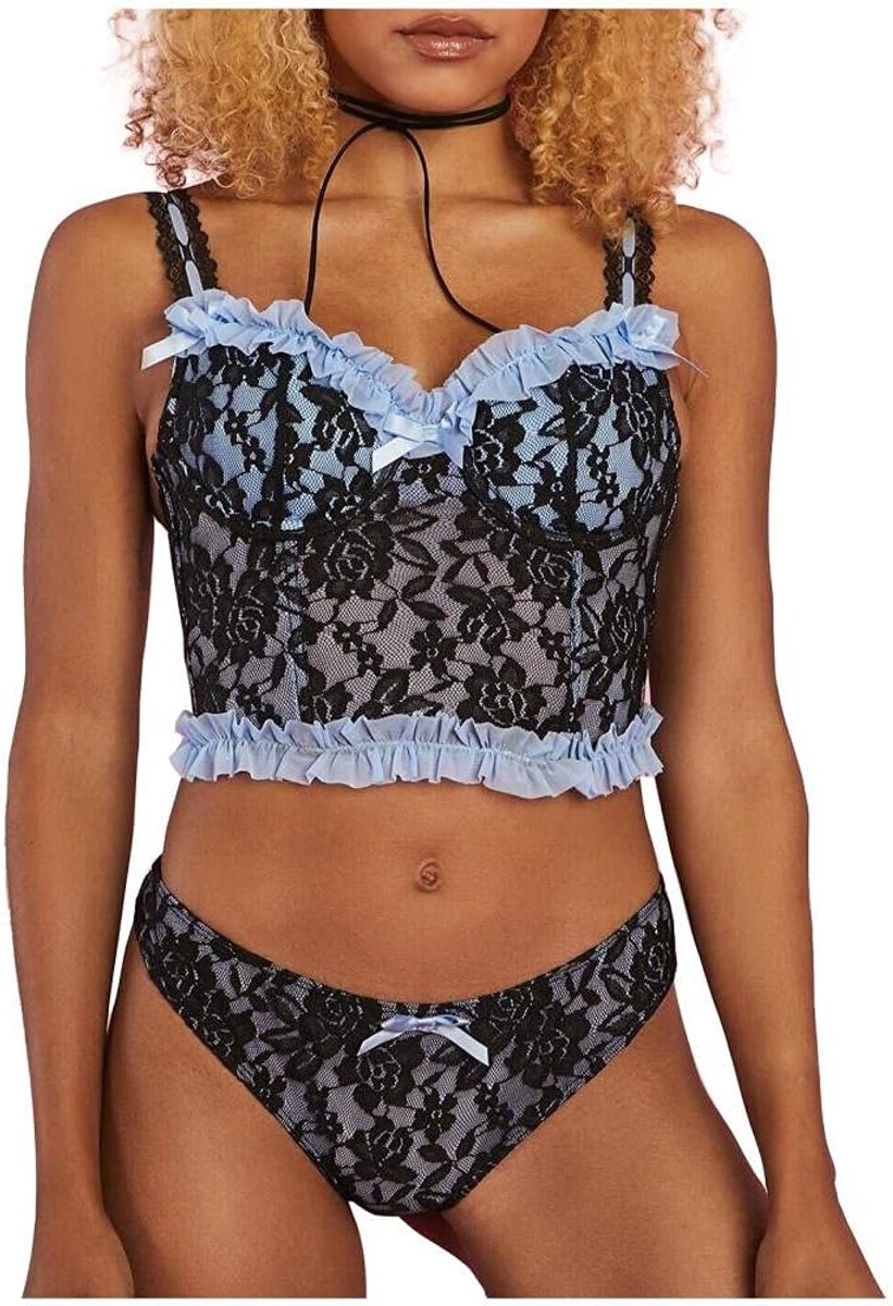 Lingerie Dameslingerie Vrouwen Ondergoed Set Beha String Lingerie Sexy Transparante Kanten Kostuums Borduurset
