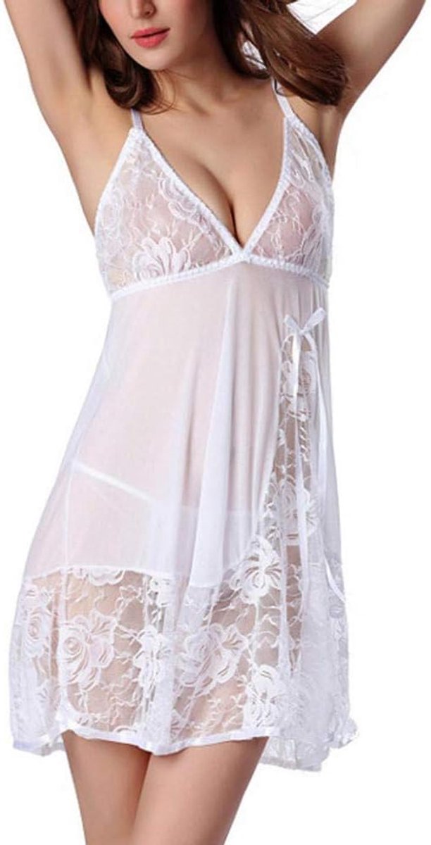 Kleding Dames Erotische Lingerie Nachthemd Kanten Beha Doorzichtige Ondergoed Halter Sexy Dames Nachtkleding