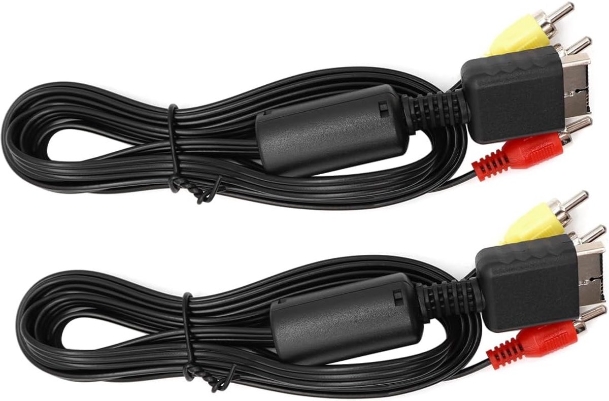 2 stuks AV-kabel voor PS1 PS2 PS3 6ft/1,8m AV naar kabel composiet audio-video tv-kabel compatibel met PS 1/2/3