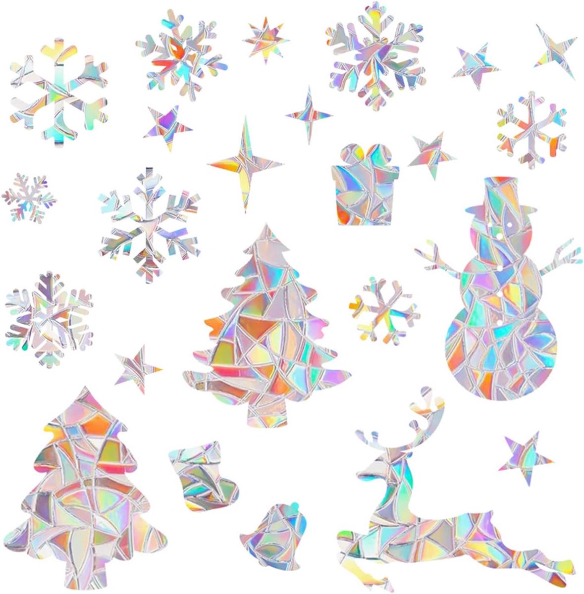 26 stuks kerstdecoratie raam suncatcher stickers, raamafbeeldingen Kerstmis