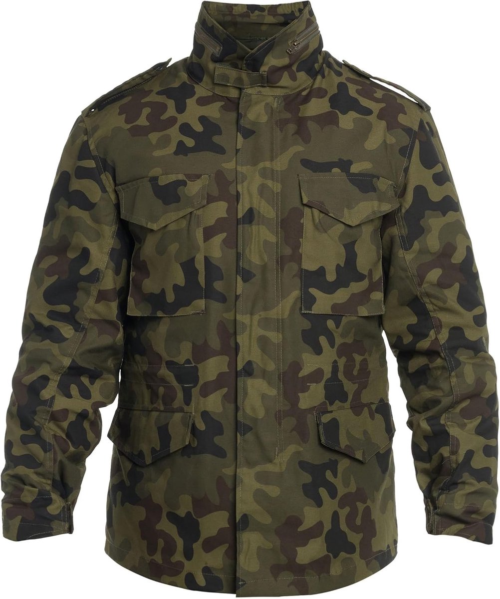 Wear M65 Classic jas, Pools leger, wz.93 Panther Camouflage | Militaire jas voor heren met voering | het hele jaar door tactische jas | militair schooluniform | 4 zakken | waterafstotend