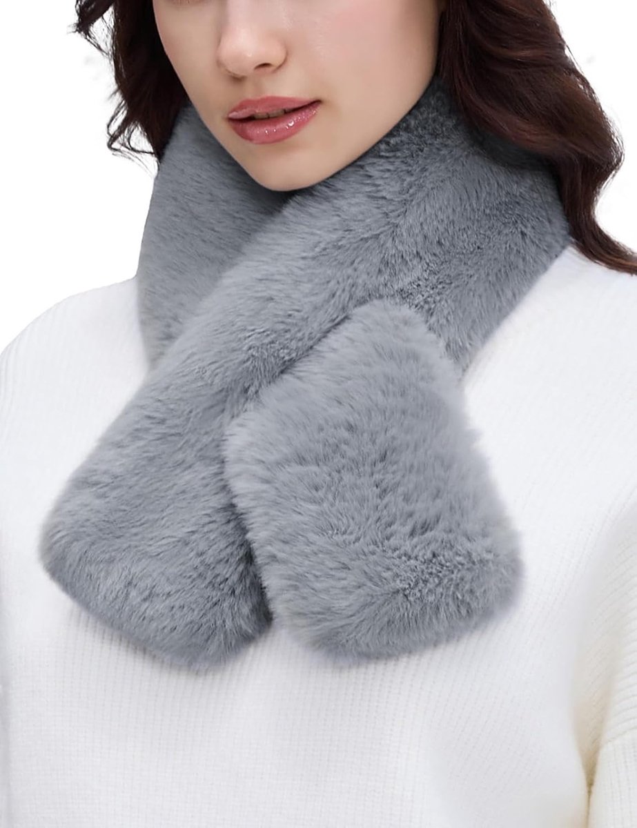 Faux Fur Sjaal Bruiloft Avond Cape Stola met Verborgen Slit