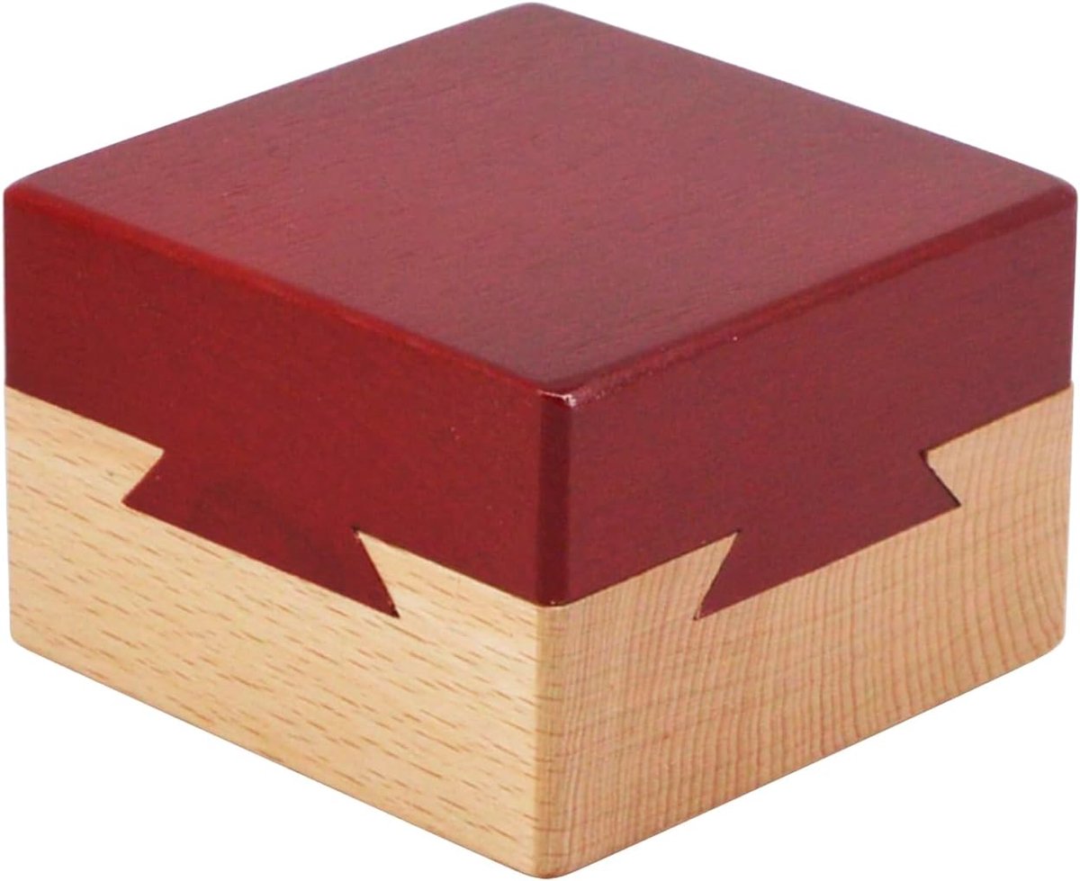 Sieradendoos in de vorm van een zwaluwstaart, van hout, met geheim vak voor volwassenen, rood