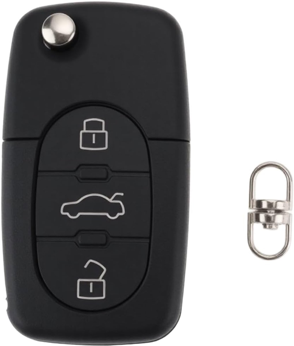 3 Knoppen Afstandsbediening Sleutel 4D0837231A Opvouwbare Sleutel Compatibel met Audi A3 A4 A6 A8, 433MHZ ID48 (zonder batterijen)