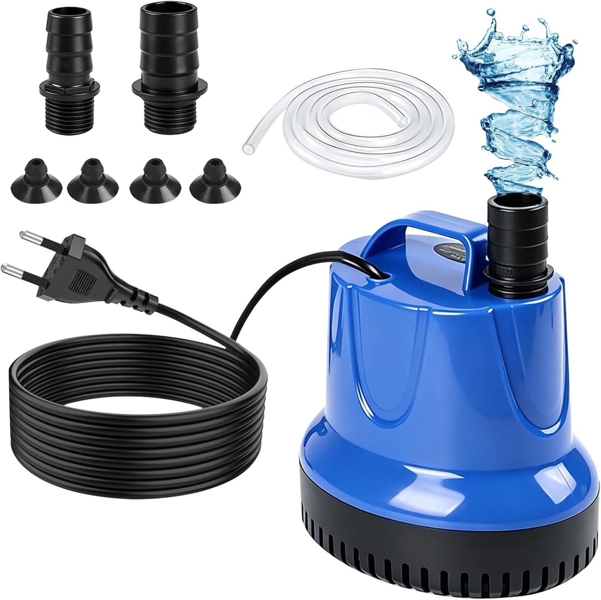 45 W, 2800 l/u, dompelpomp, platte zuiging met slang, ultrastille fonteinpomp, kleine vijverpomp, aquariumpomp, luchtpomp voor aquarium, vijver, tuin