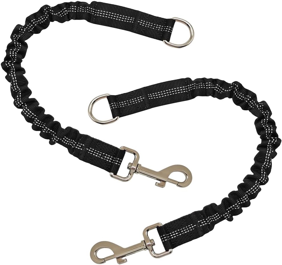 2 stuks hondengordel autoadapter, veiligheidsgordel hond met elastische schokdemping & sterke karabijnhaak, verstelbare bevestigingsclip voor alle hondenrassen, hondenveiligheidsgordel voor achterbank
