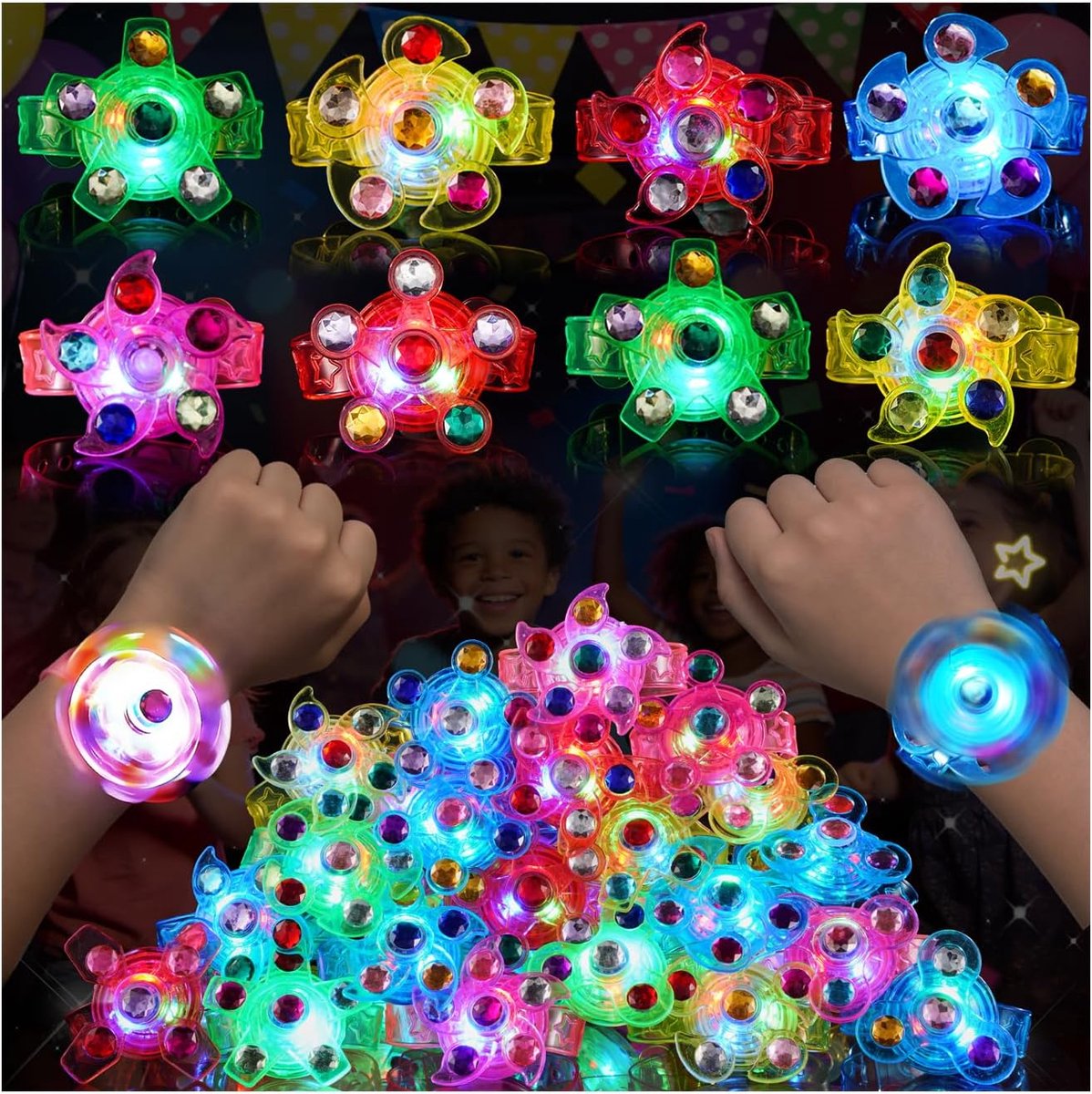 Vullers voor Kinderen 24-delig LED Lichtgevende Speelgoed Armband Verjaardagscadeaus Partij Gunsten voor Kinderen Mandje Lijden Stressverlichting Angst Speelgoed Gloeien in het