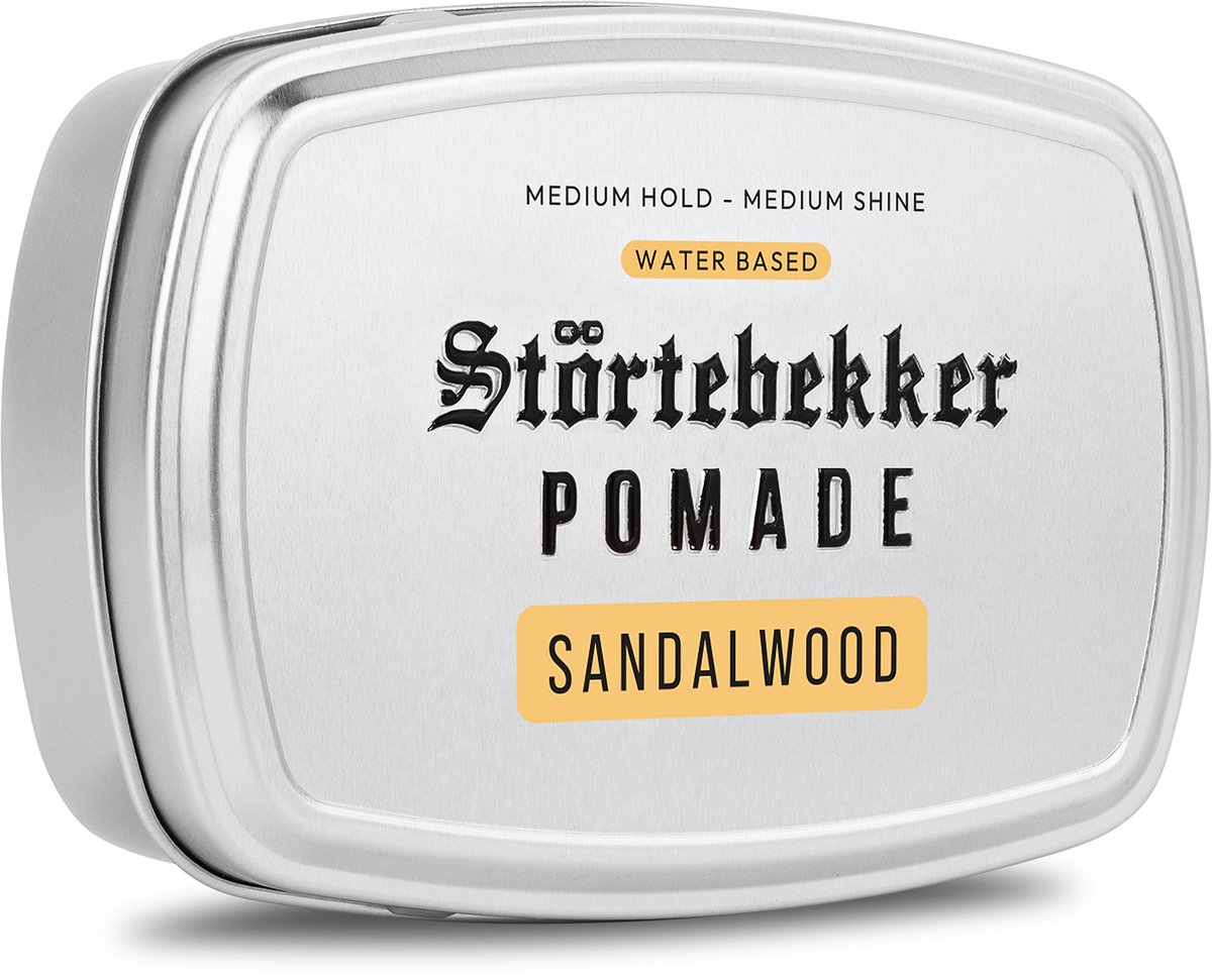 Störtebekker® Premium Pomade Waterbasis Sandelhout - Hair Pomade Heren - Medium Hold & Medium Glans - Haarwax 125ml - Barbershop Haarpomade - Haarstyling Hair Wax Water Based Made in Germany