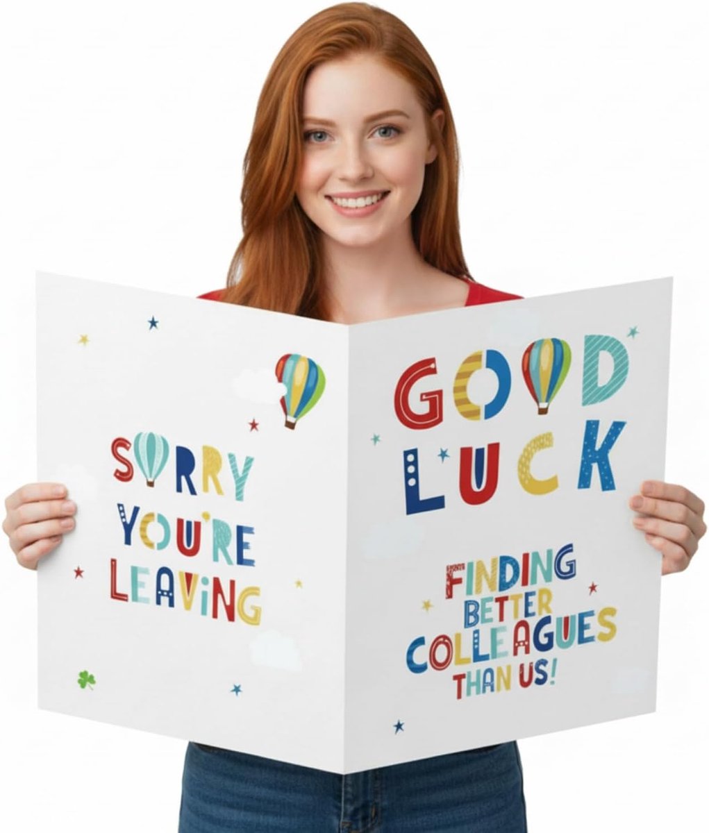 Farewell Party Decoration, Large Farewell Card, 40 x 50 cm, Colleague Goodbye Card, Jumbo Office, Greeting Card, Good - ShopVlot