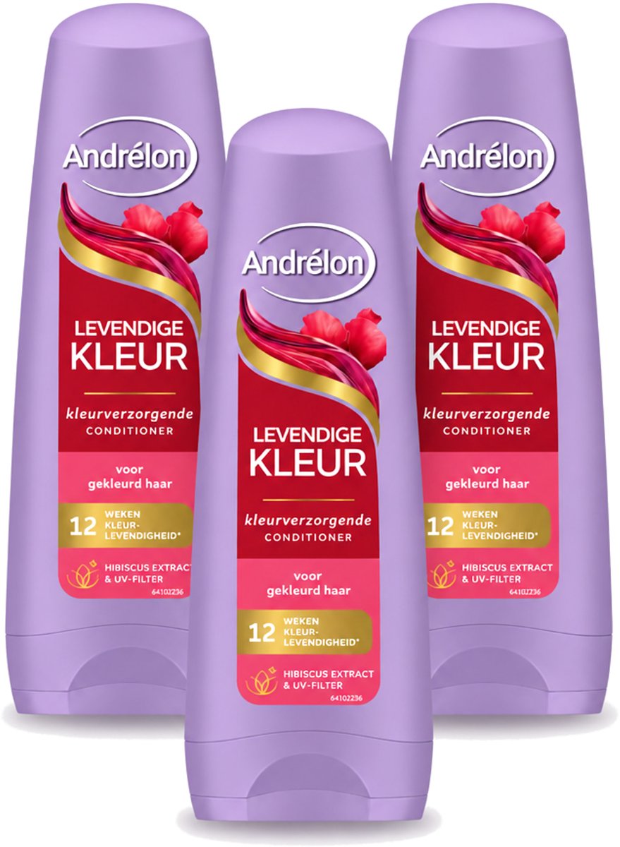 3 x Andrélon – Conditioner – Levendige Kleur – 200 ml - Bulkverpakking - 3 stuks