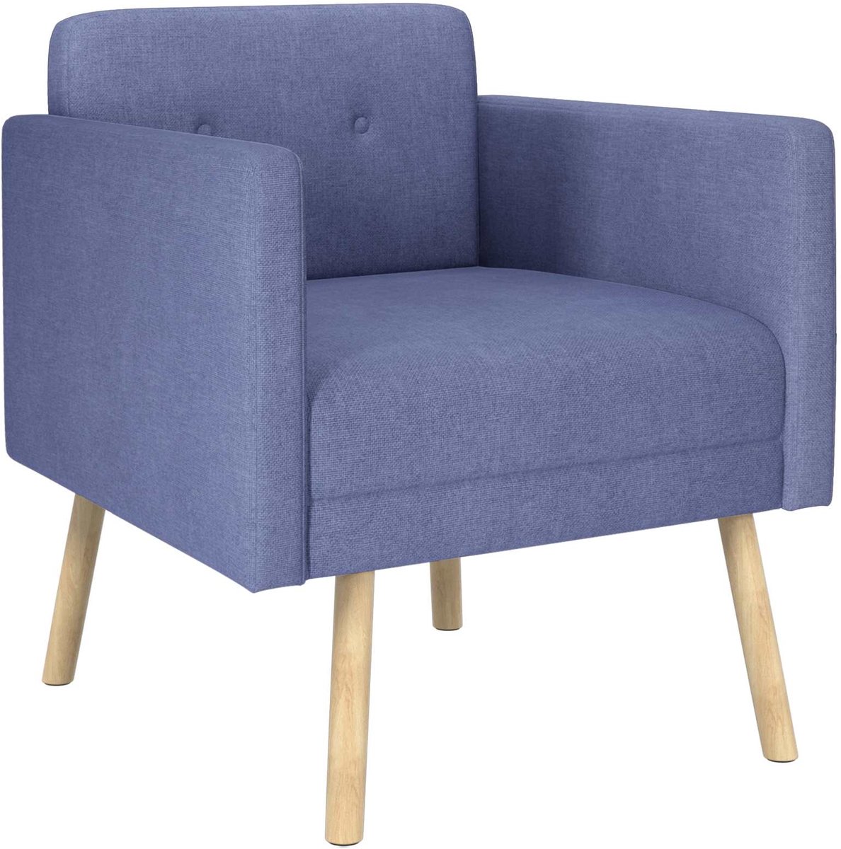 vidaXL Accentstoel - Jeans - Blauw - Stof Jeans Blauw
