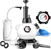 MASKO® Remontluchtingsapparaat - Voor schijf- en trommelremmen - Handpomp, E20-adapter en slang - Wit 2 L