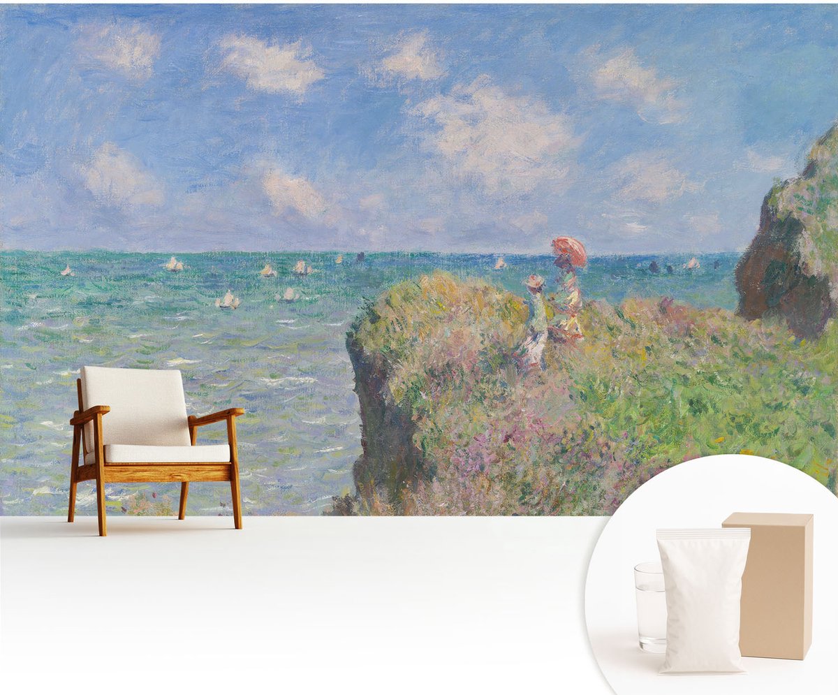 Wallfluent Fotobehang - Blauw Vliesbehang - 416x254 cm - Vreedzaam Landschap Muurschildering - Slaapkamer behang Landschappen - Fotobehang Vlies - Slaapkamer behang