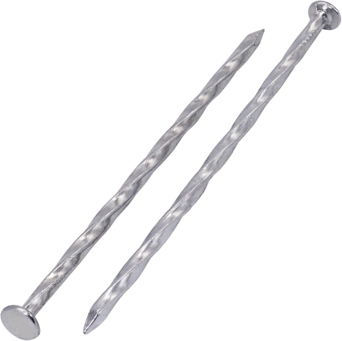 Vierkante gedraaide stalen spijkers 3 x 80 mm - gegalvaniseerd staal - sterk en duurzaam - ideaal voor houtverbindingen - ShopVlot