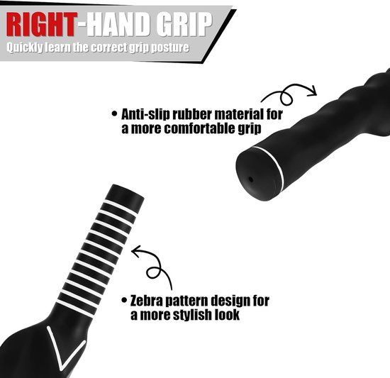 Trainingsgrip voor golf met antislip voor rechtshandigen - gegoten golfgrip voor swingtraining - oefenhulp voor mannen en vrouwen - beginners, amateurs en professionals — afbeelding 2