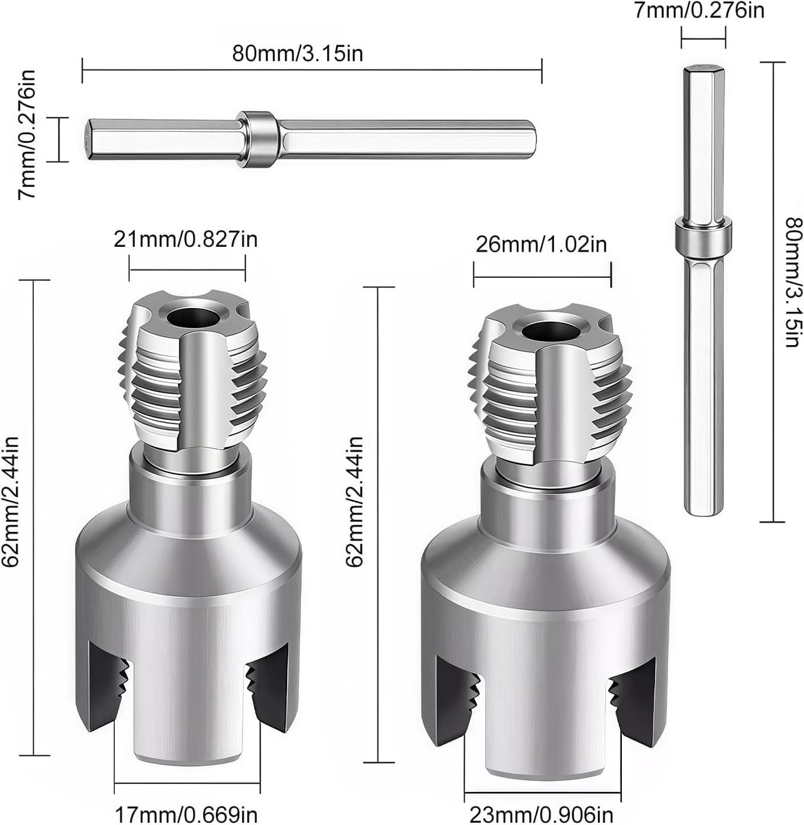 Buisschroefdraadboorset 1/2 3/4 inch - 2 stuks - nauwkeurig en efficiënt - ideaal voor huishoudelijke reparaties - ShopVlot