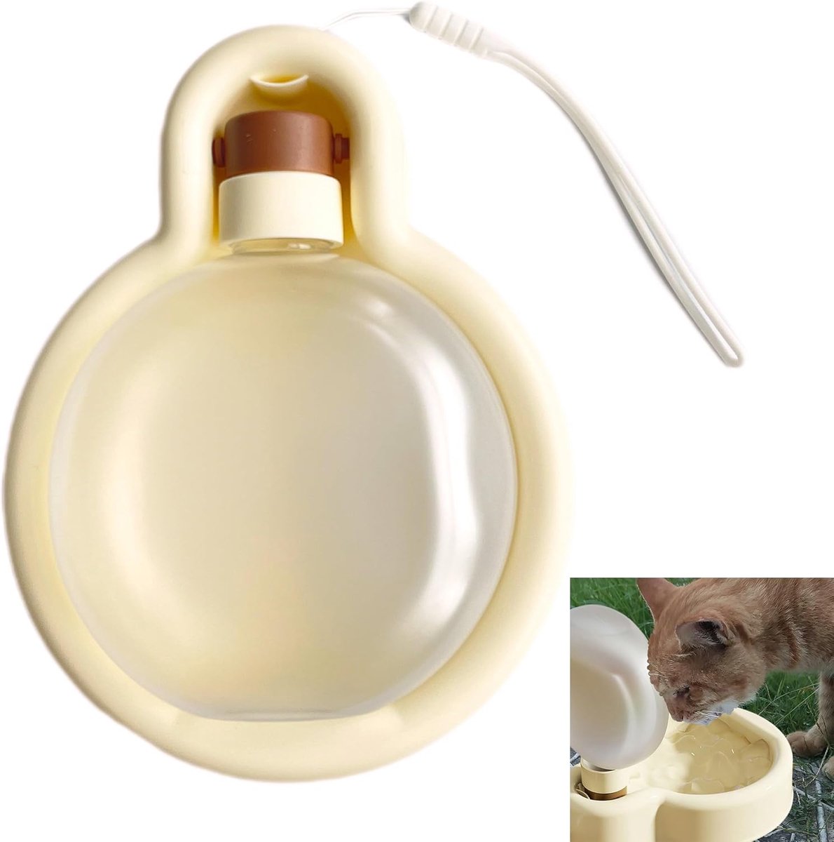 Dog Drinking Bottle Portable 1 Piece Yellow Leakproof Water Dispenser Outdoor Easy to Solve Pet Problem Out of Water - ShopVlot