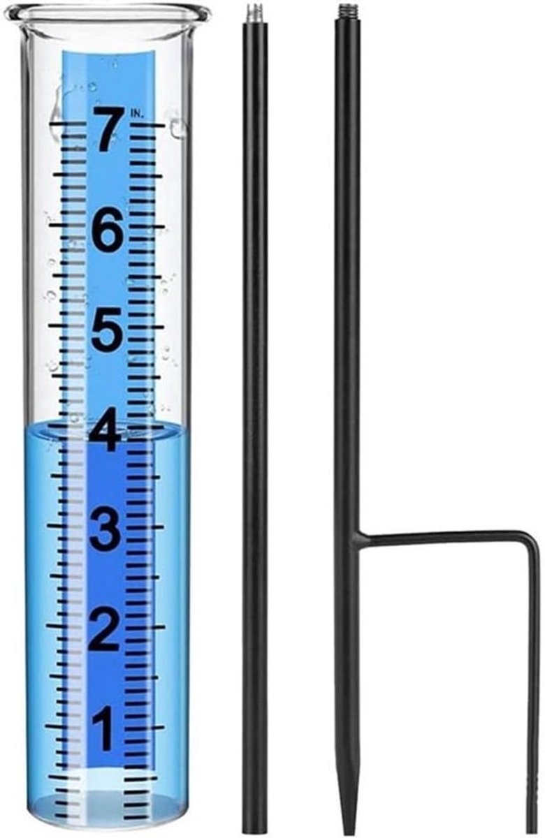 Regenmeter voor buiten - Regenmeter voor de tuin - Weer meten - Verstelbare hoogte - 3-delig - Transparant
