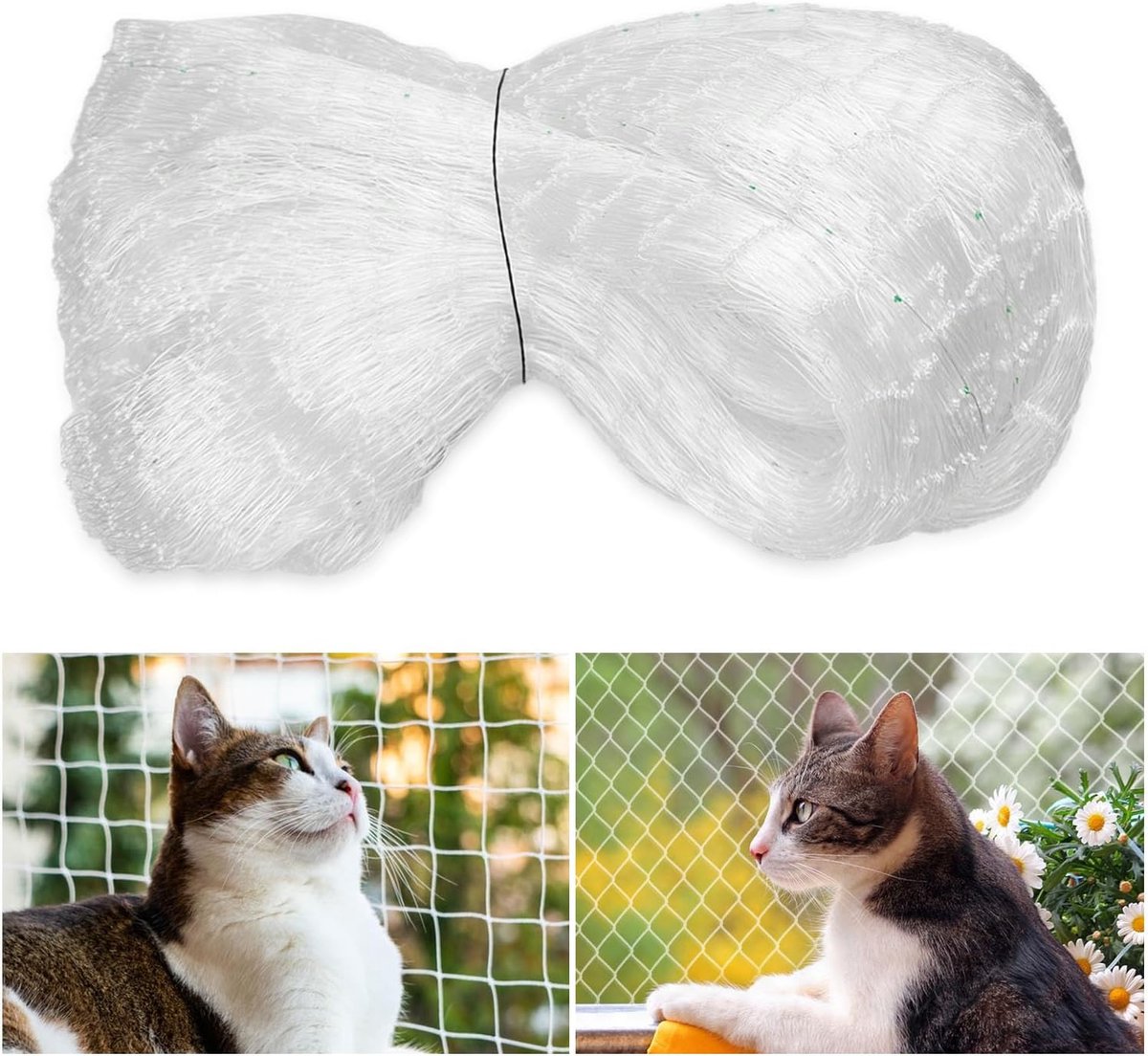 SnelShoppen - Kattennet voor Balkon 3x10m, Draadloos, 2.5 cm Gat, Geschikt voor Katten, Tuinen, Terrassen, Raam - Hoogwaardige Polyethyleen Beschermin
