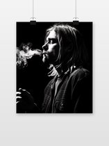 Kurt Cobain Poster | Zwart Wit Poster | Kurt Cobain Résumé | Nirvana Poster | Décoration murale | Affiche murale | 51x71cm | Convient pour l'encadrement